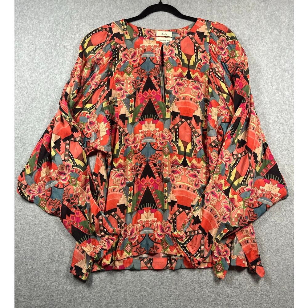 Chufy Memories of Peru Blouse Top Women's Small Multicolor Geometric Floral Boho